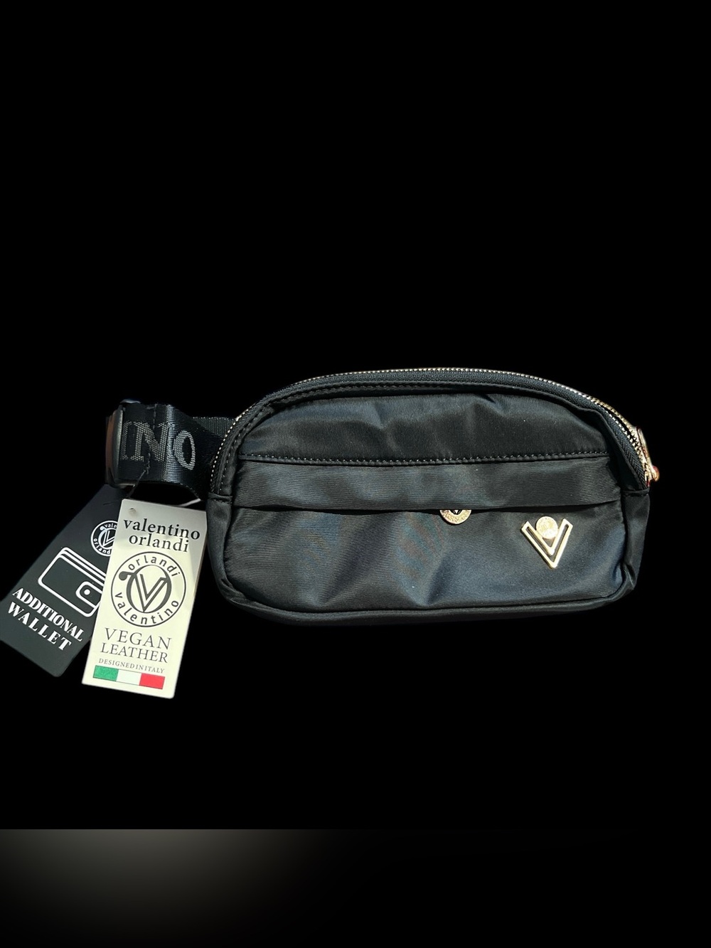 Valentino Orlandi - Black Vegan Hipsack w/ Wallet